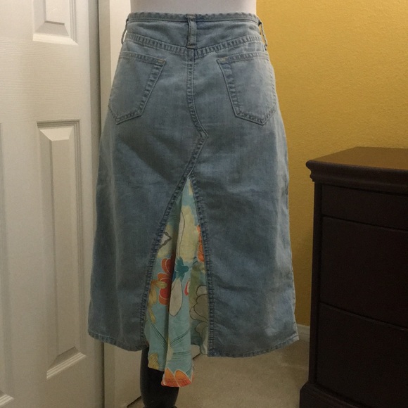 Express jean skirt with silk trim - Vintage - Picture 3 of 8